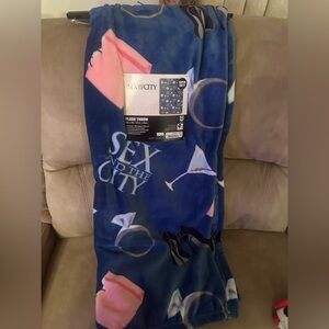 Sex and the City Blue Plush Throw Blanket